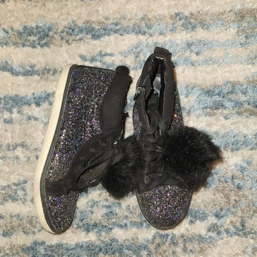 Justice black glittery